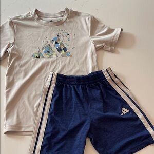 Adidas Graphic Tee and Navy Shorts Set